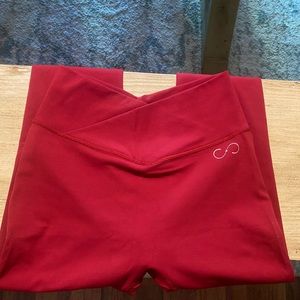 Curves N Combat boots red executive leggings w/ booty scrunch